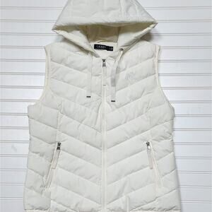 Lauren Ralph Lauren Women's Stretch Hooded Insulated Puffer Vest Size L